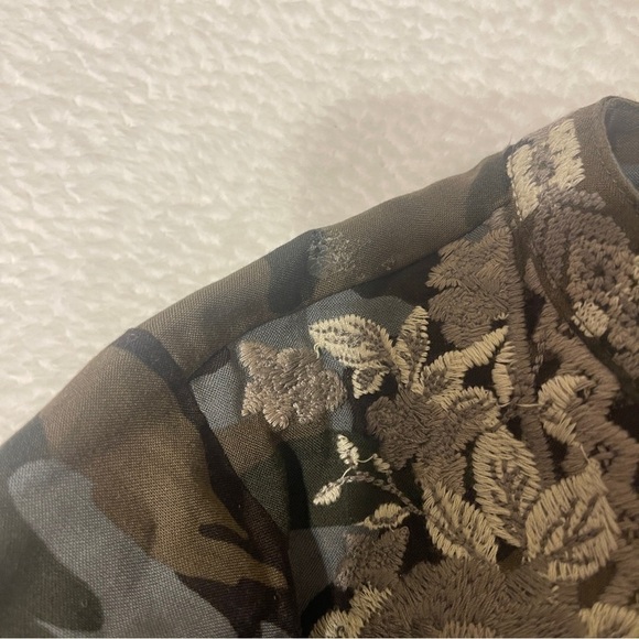 Savanna Jane Camo Print Embroidered T-Shirt Mini Dress Women's Medium - Picture 7 of 8